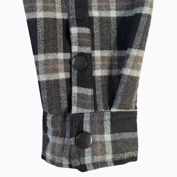 TeamLTD Mens Sherpa Lumberjacket Shacket SzM Flannel Plaid Cotton Workwear Chore - Picture 4 of 10